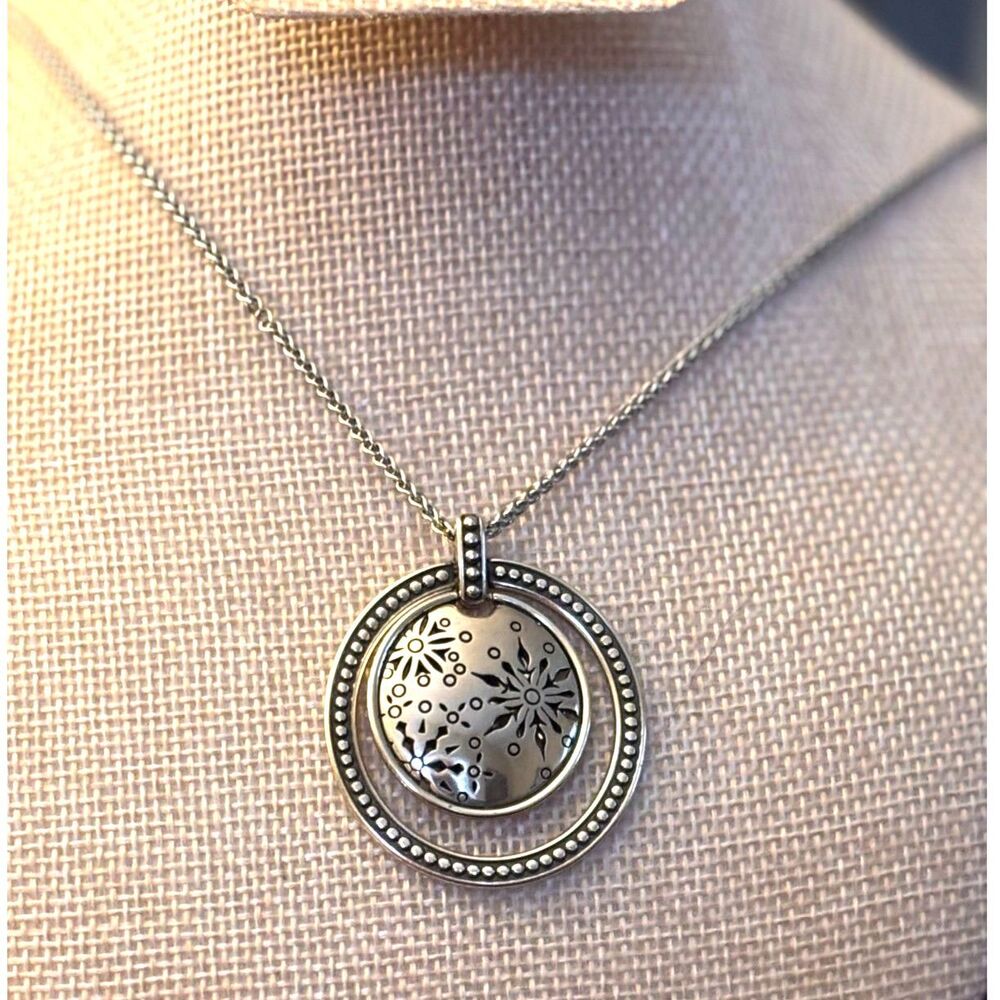 Brighton Winter Bliss Snowflake Reversible Silver Crystal Pendant Necklace - Picture 2 of 4